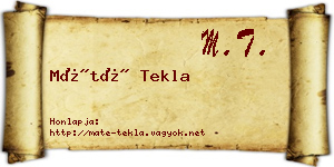 Máté Tekla névjegykártya