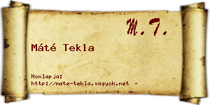 Máté Tekla névjegykártya